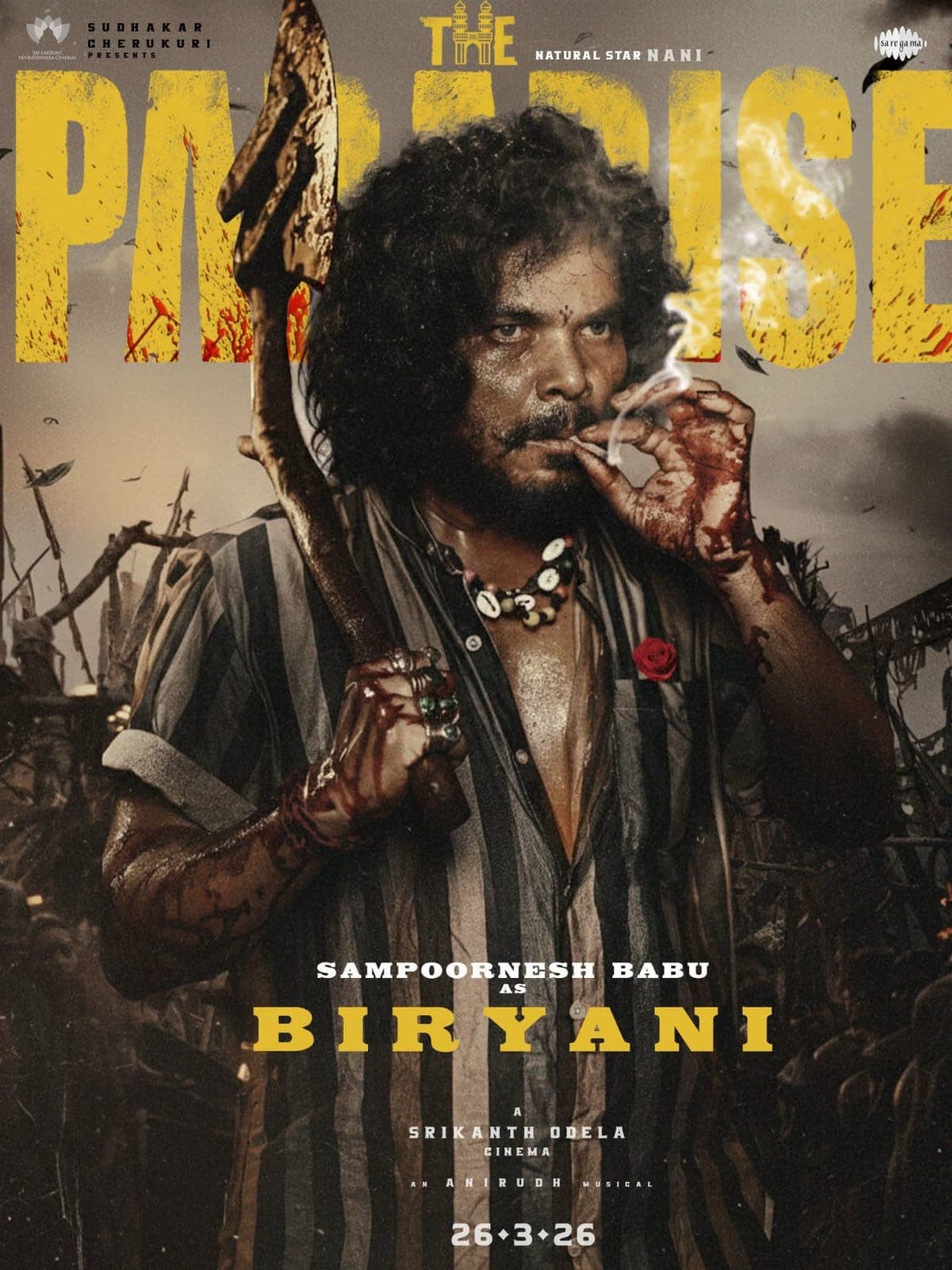 నాని ప్యారడైస్ మూవీ విలన్ గా సంపూర్ణేష్ బాబు, ఫోటో రిలీజ్ చేసిన టీమ్!